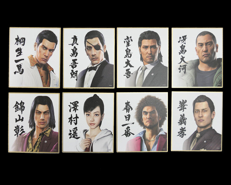 龍が如く ミニ色紙 メタル缶バッジ プレミアムセレクト　峯義孝 セガストア 峯義孝 ミニ色紙コレクション 龍が如く プレミアムセレクト セガ
